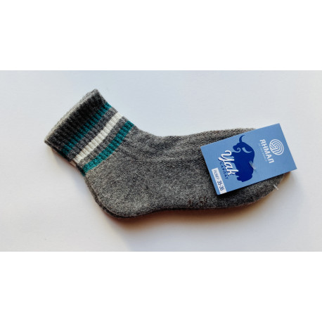 Ponožky jačí vlna šedé s proužkem vel. 35-36