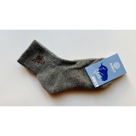 Ponožky z jačí vlny šedé s hlavou jaka vel 35-36